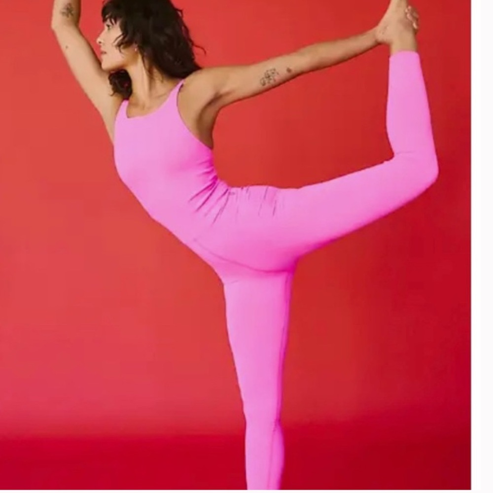 Free people good karma onsie in pink berry